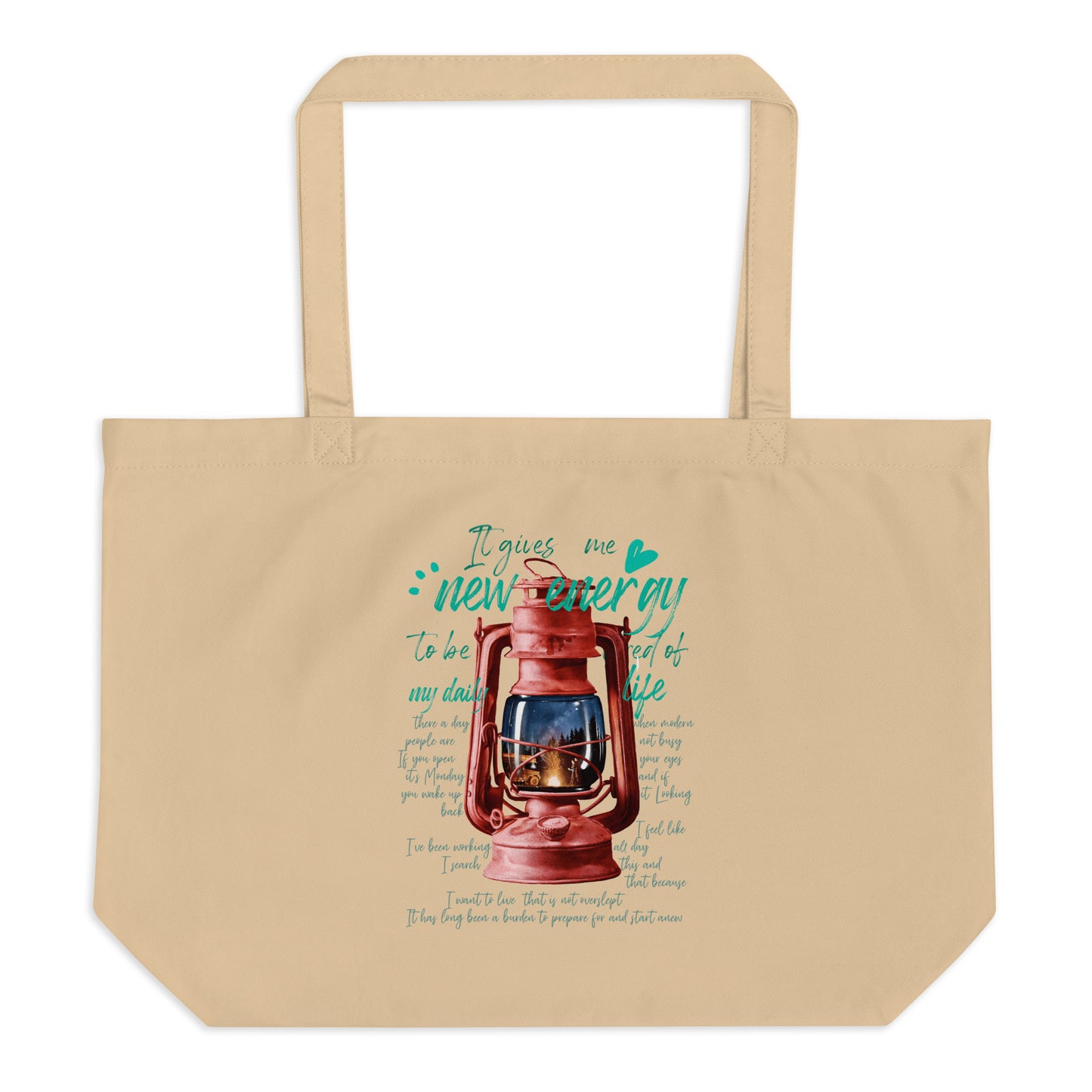 Camp lantern Large organic tote bag