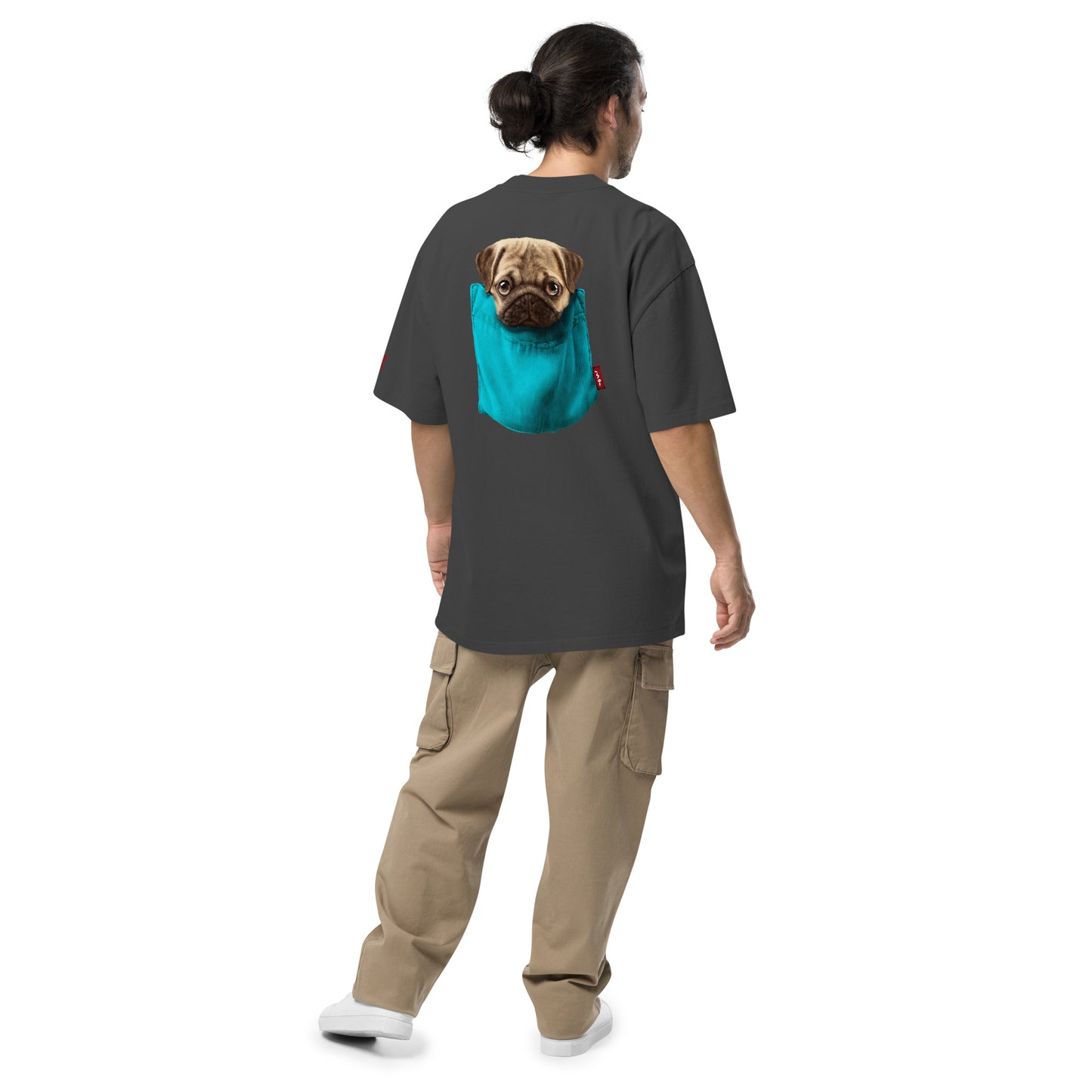 Pug Oversized faded t-shirt
