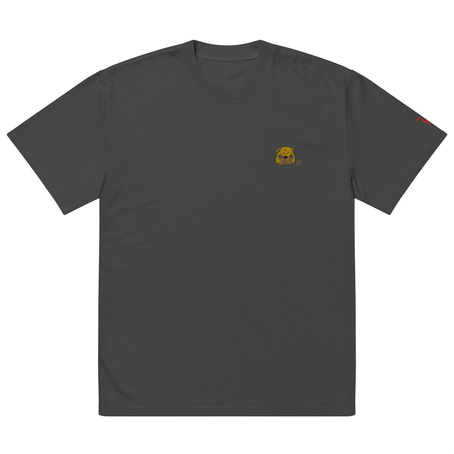 Pug Oversized faded t-shirt