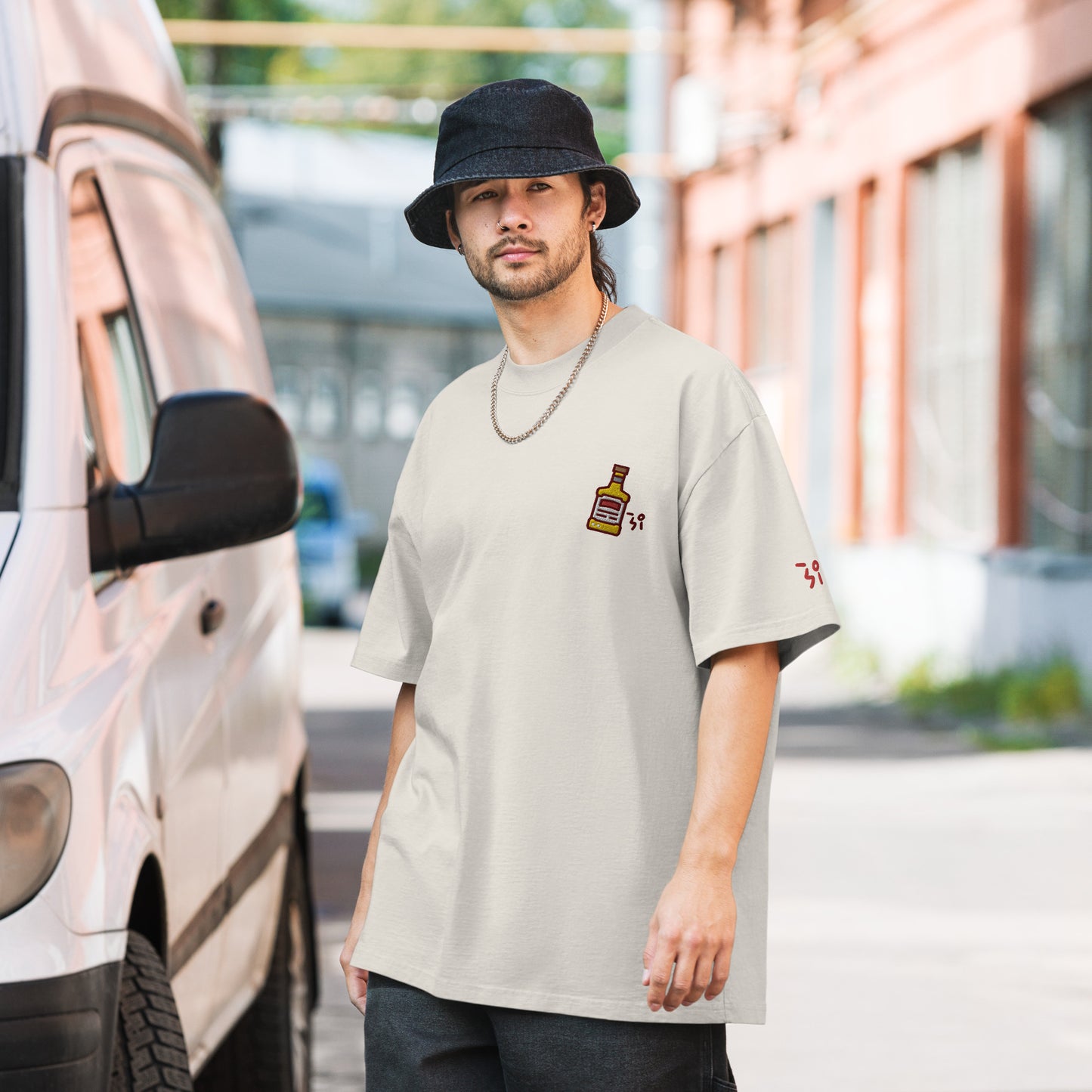 Whiskey Oversized faded t-shirt