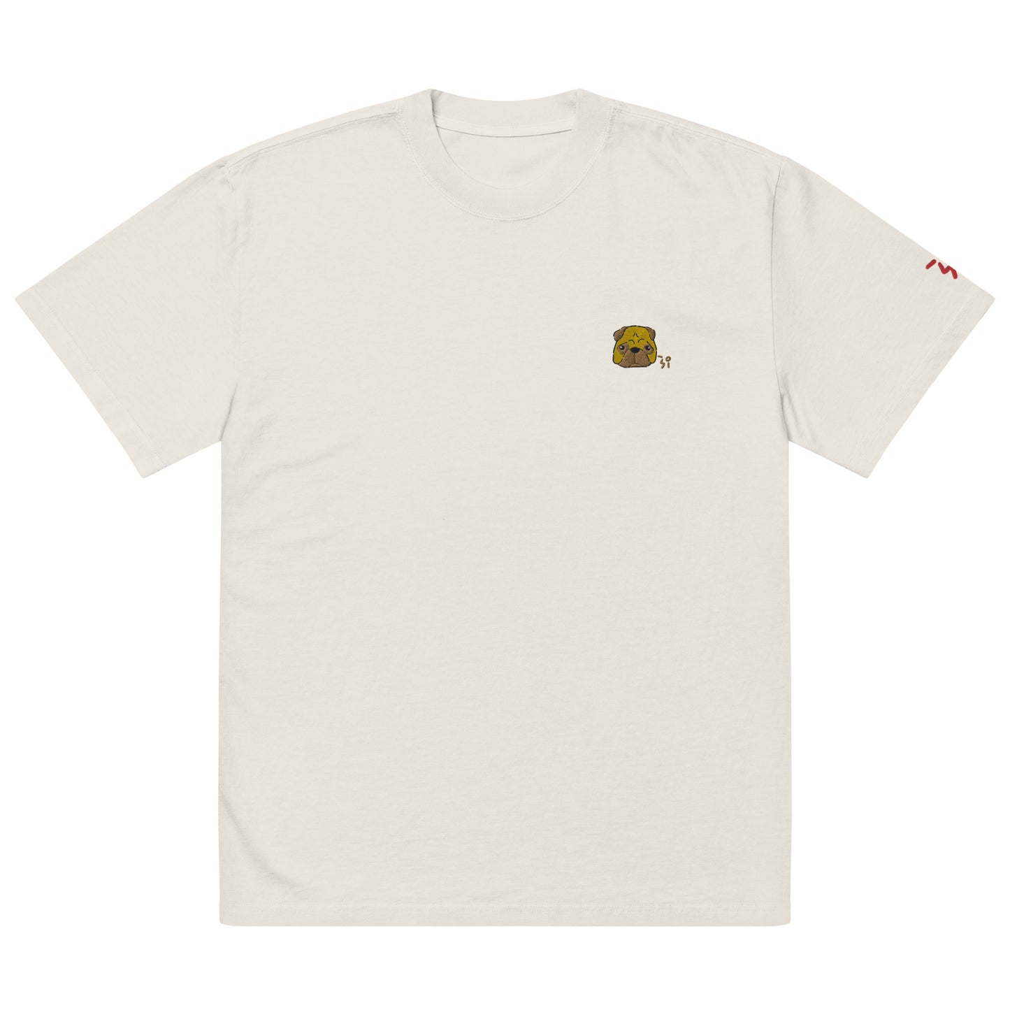 Pug Oversized faded t-shirt