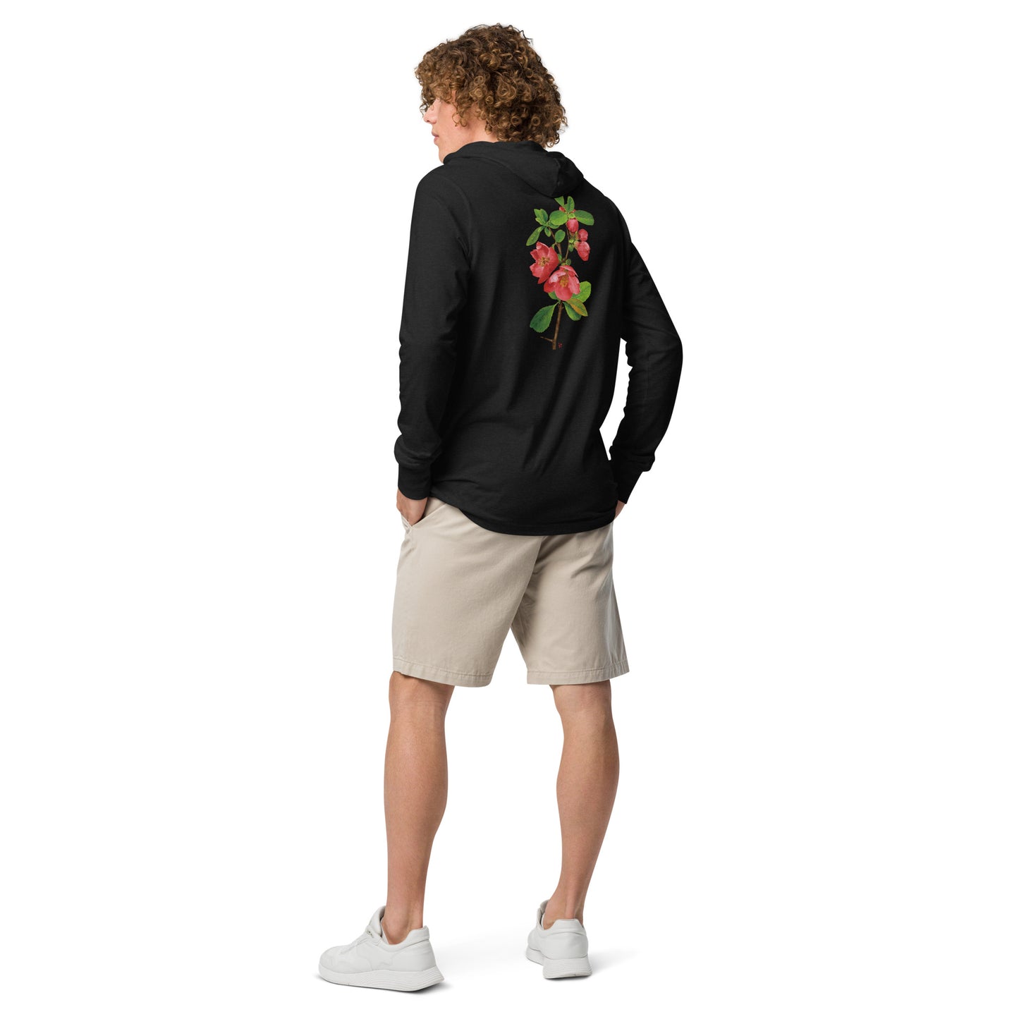 Chinese quince Hooded long-sleeve tee