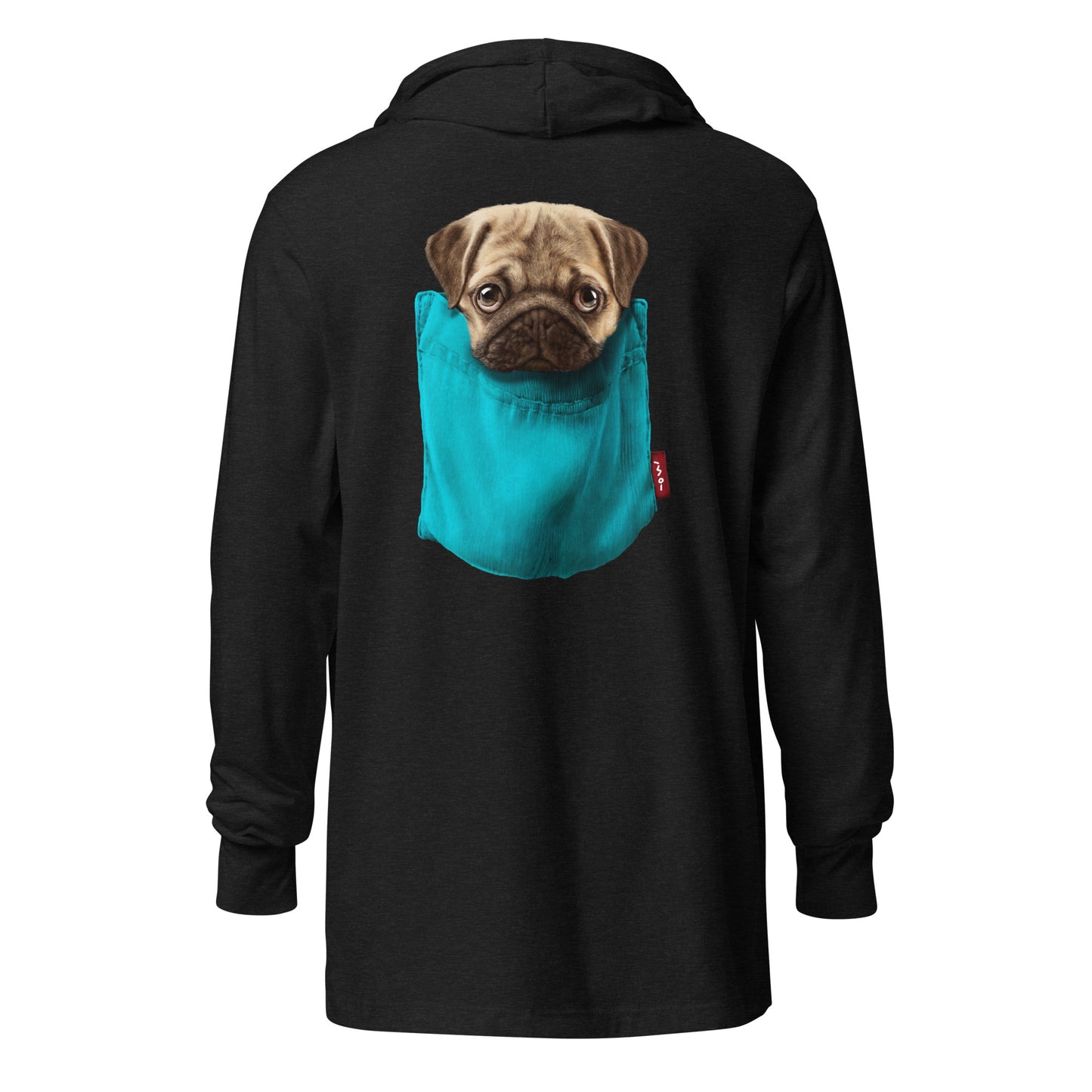 Pug Hooded long-sleeve tee