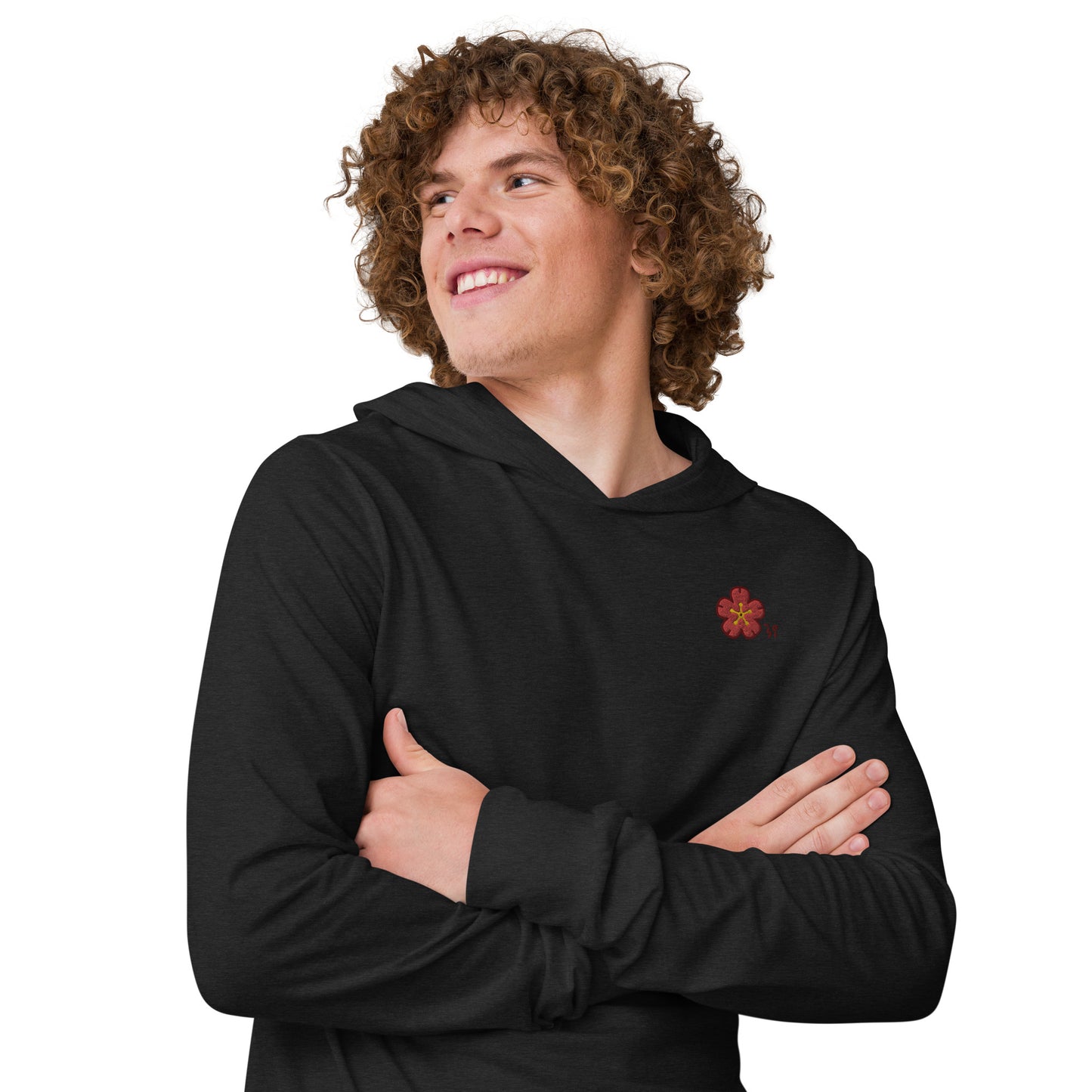 Chinese quince Hooded long-sleeve tee