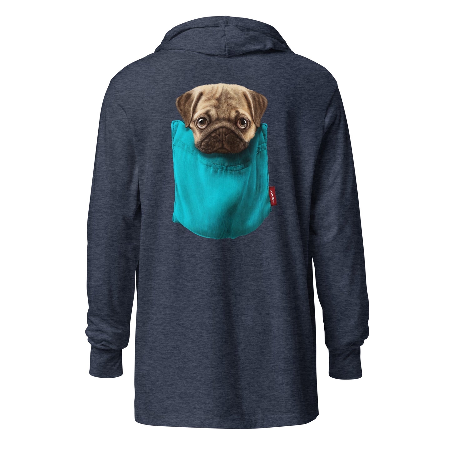 Pug Hooded long-sleeve tee