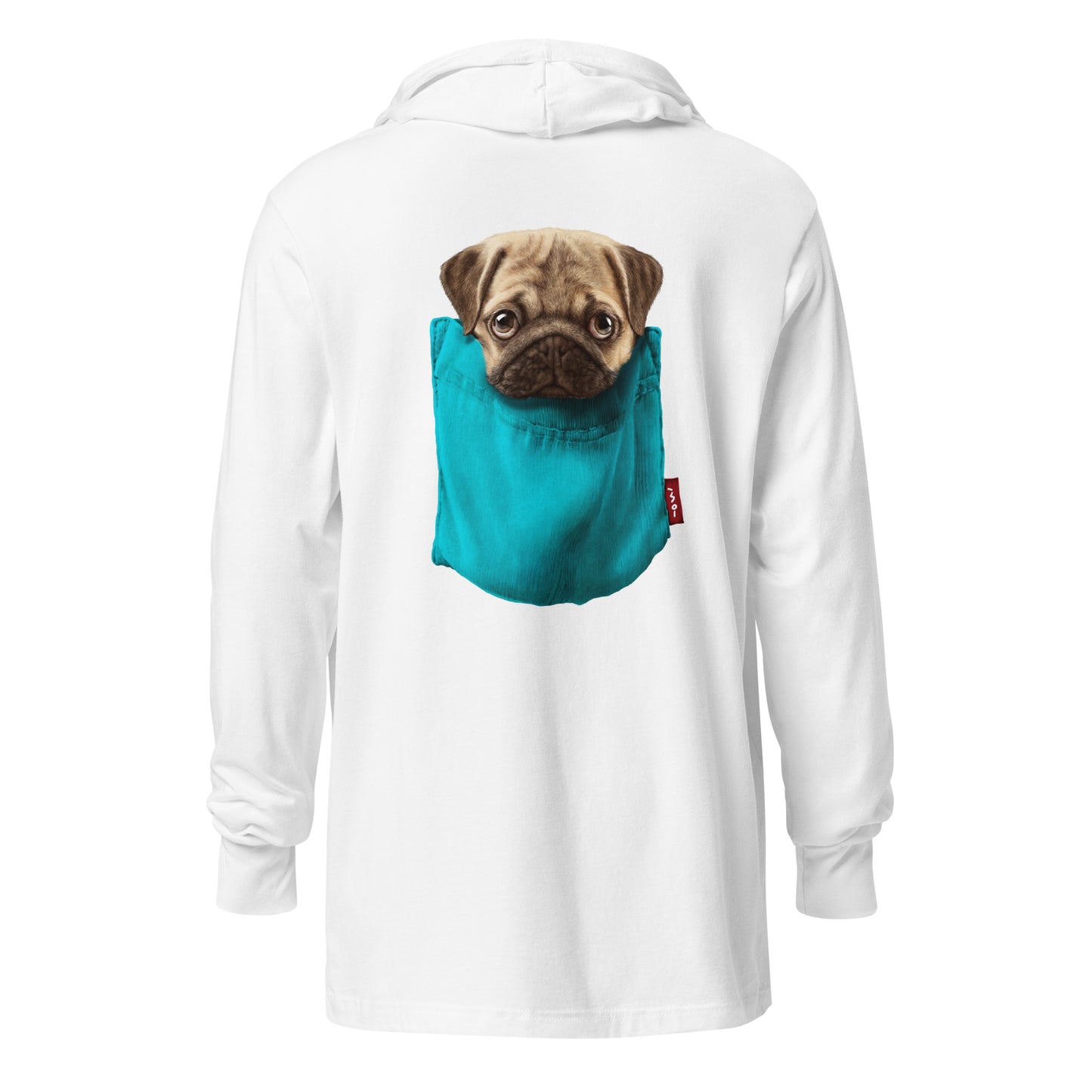 Pug Hooded long-sleeve tee