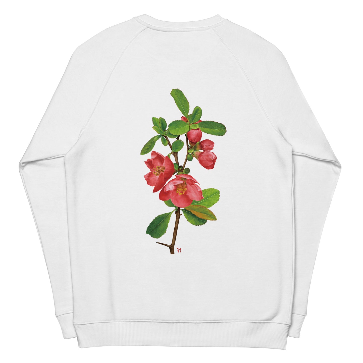 Chinese quince Unisex organic raglan sweatshirt