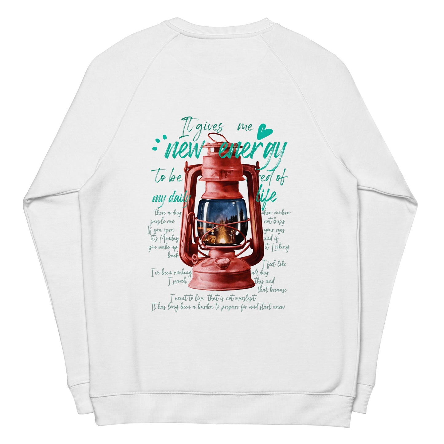 Camp lantern Unisex organic raglan sweatshirt