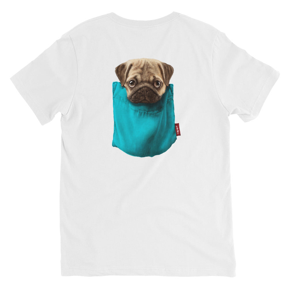 Pug Unisex Short Sleeve V-Neck T-Shirt