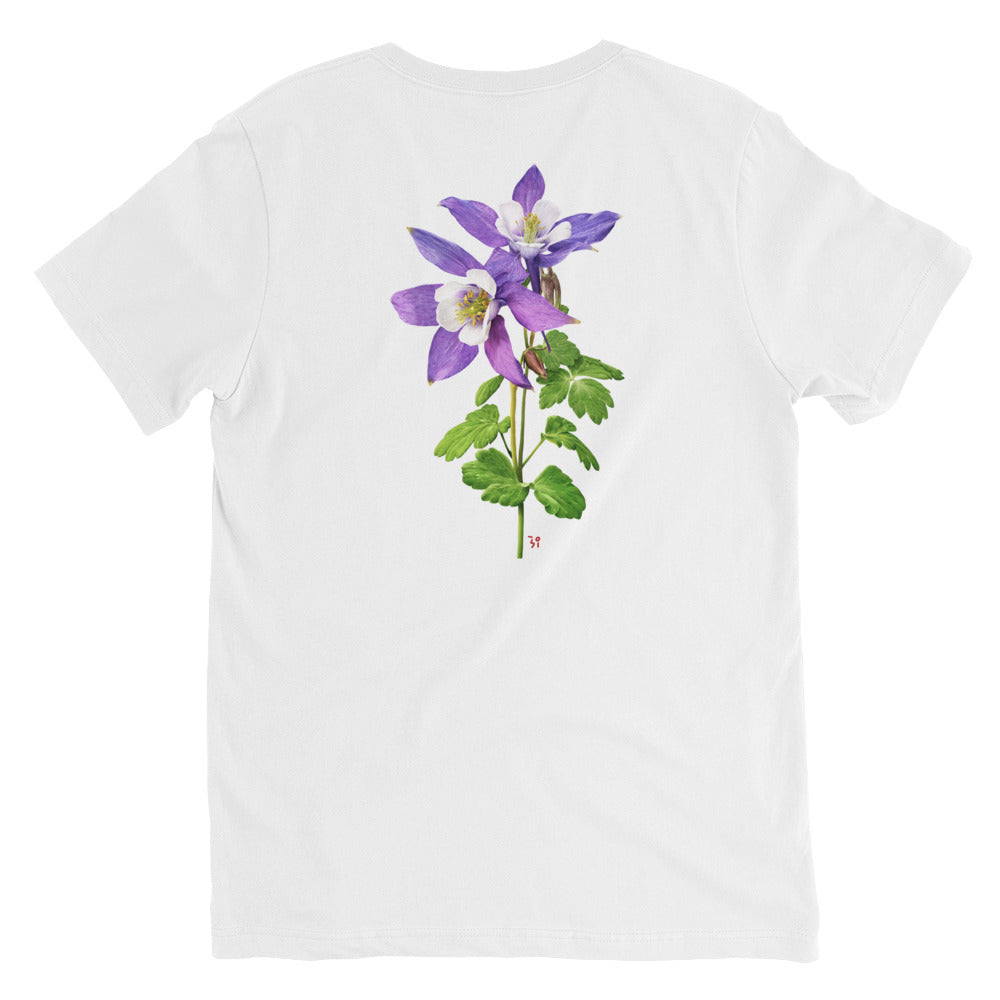 Columbine Unisex Short Sleeve V-Neck T-Shirt