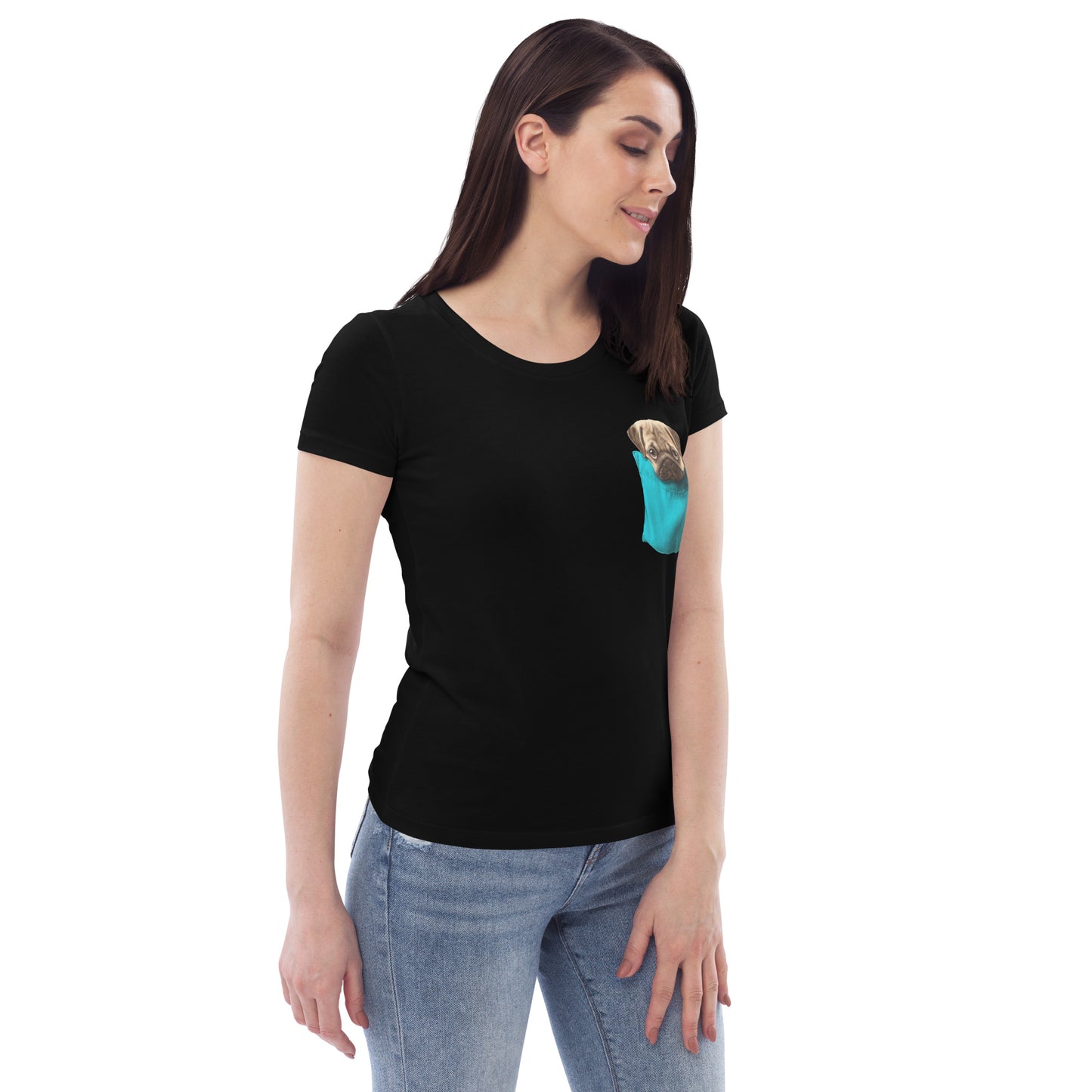 Pug Women's fitted eco tee