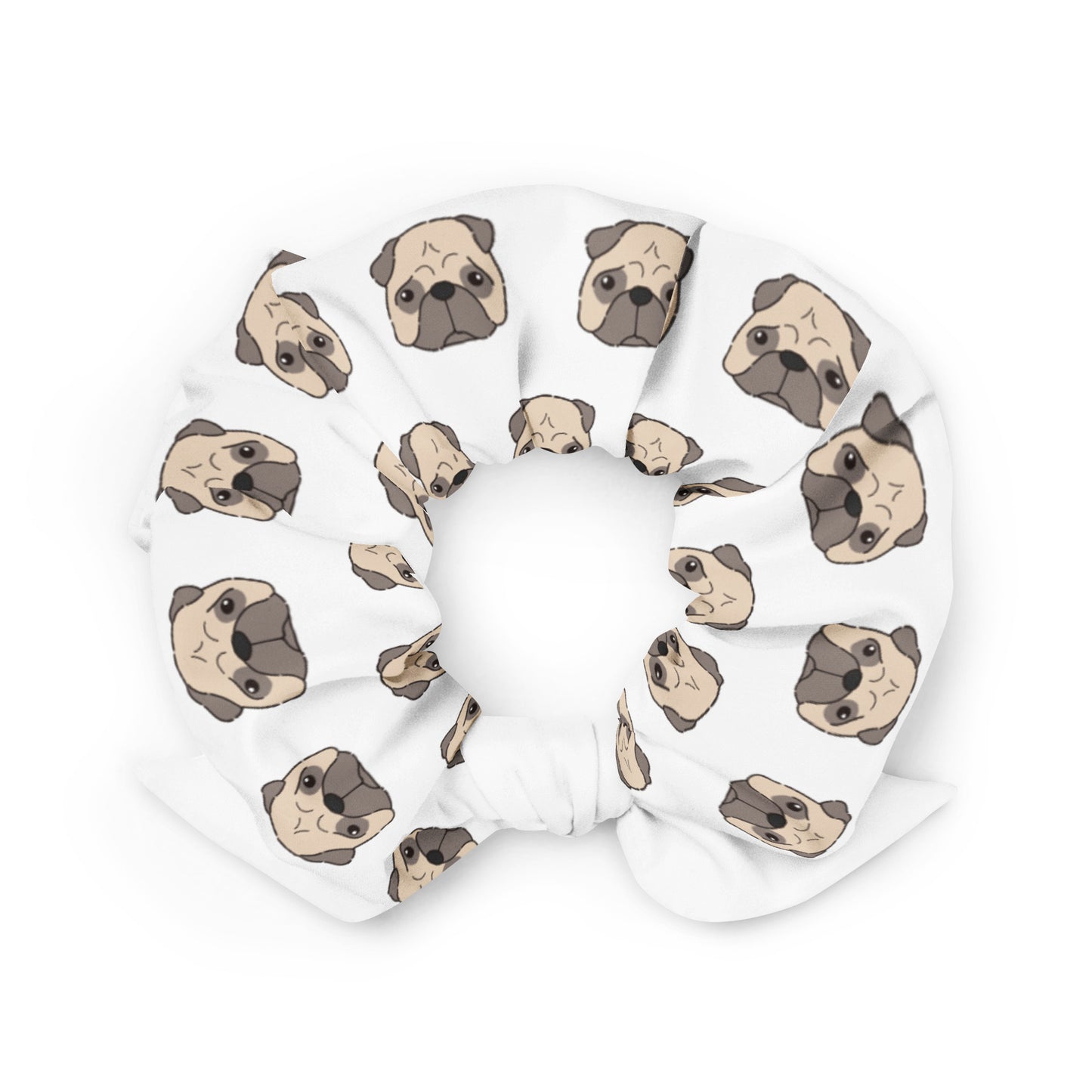 Pug Recycled Scrunchie