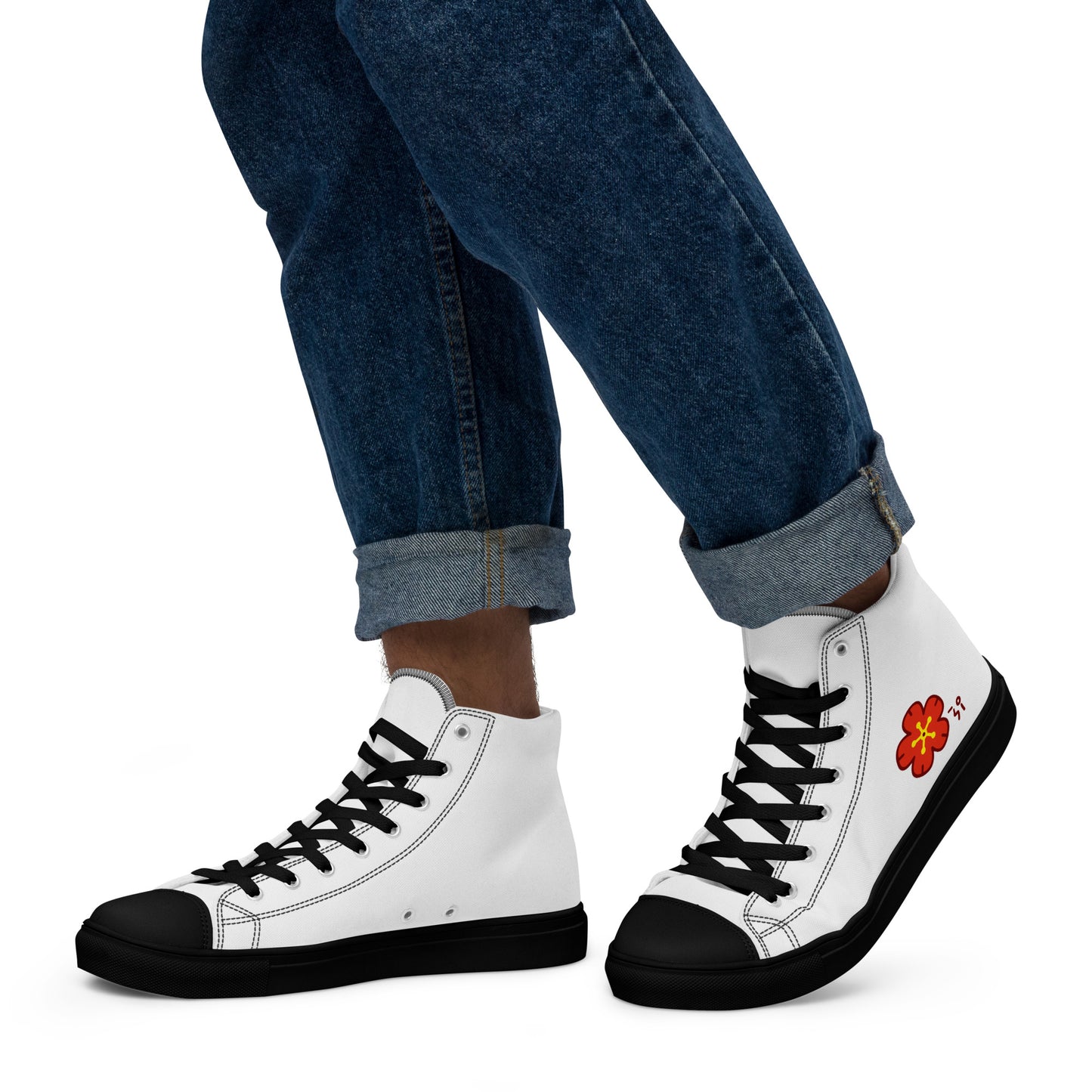 Chinese quince Men’s high top canvas shoes