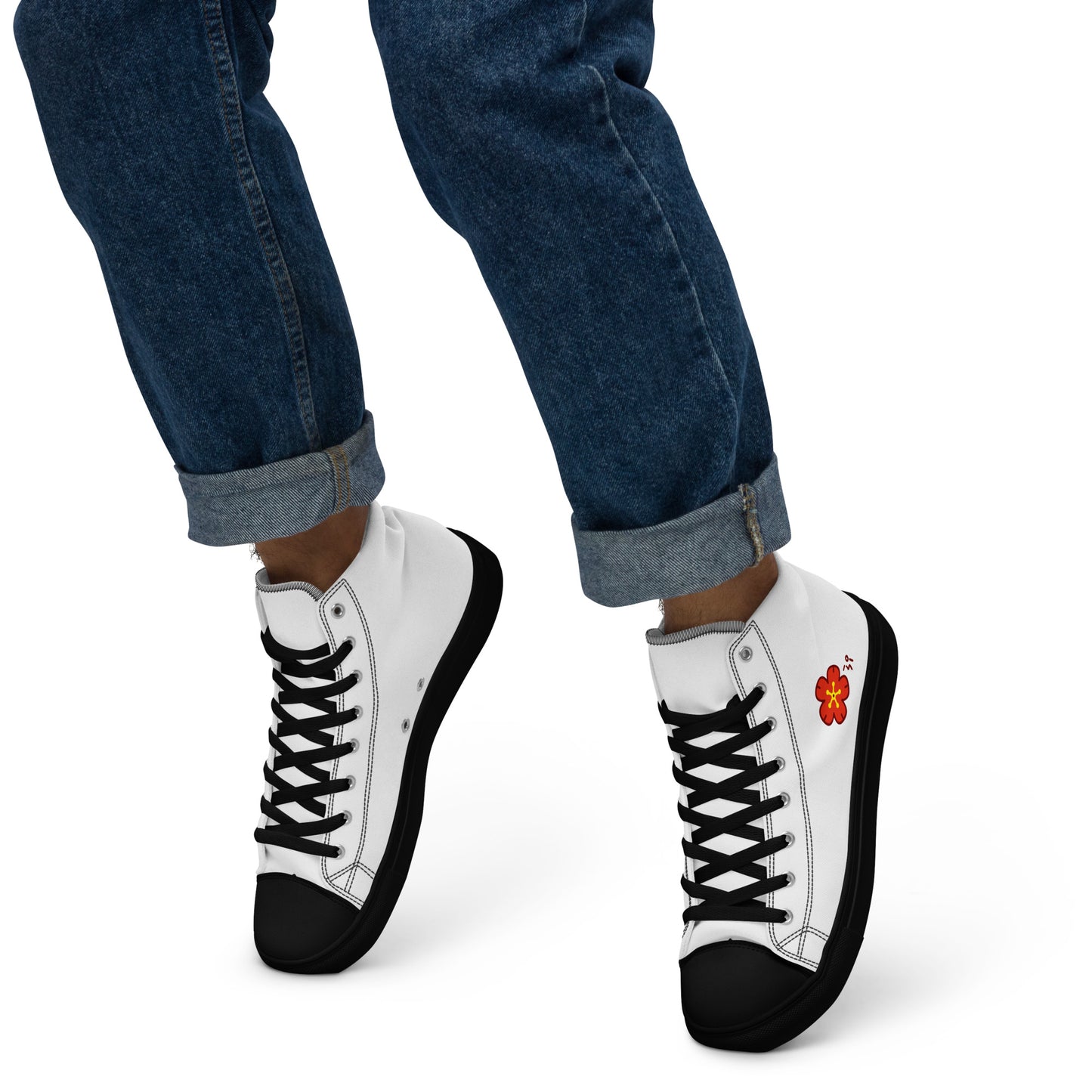 Chinese quince Men’s high top canvas shoes