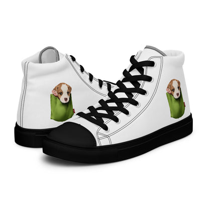 Jack Russell Terrier  Men’s high top canvas shoes