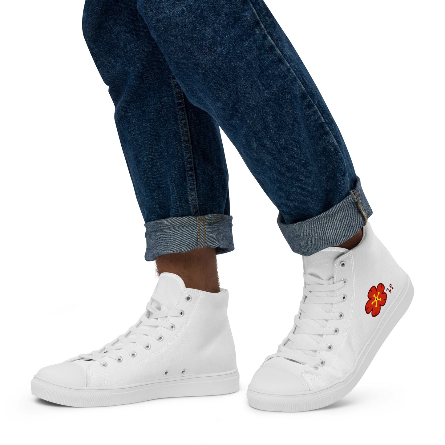 Chinese quince Men’s high top canvas shoes