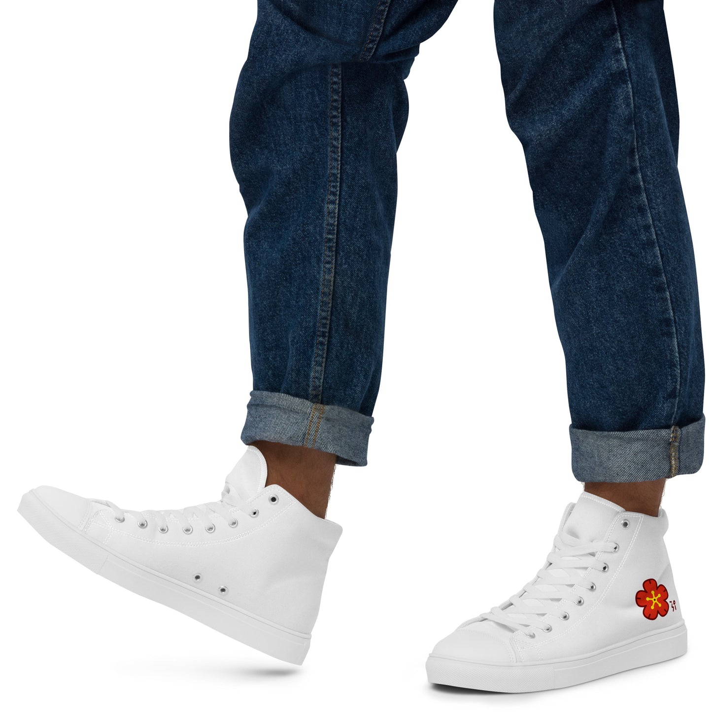 Chinese quince Men’s high top canvas shoes