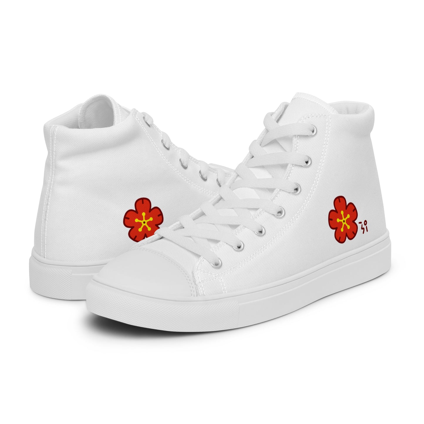 Chinese quince Men’s high top canvas shoes