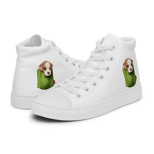 Jack Russell Terrier  Men’s high top canvas shoes