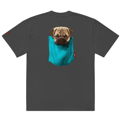 Pug Oversized faded t-shirt