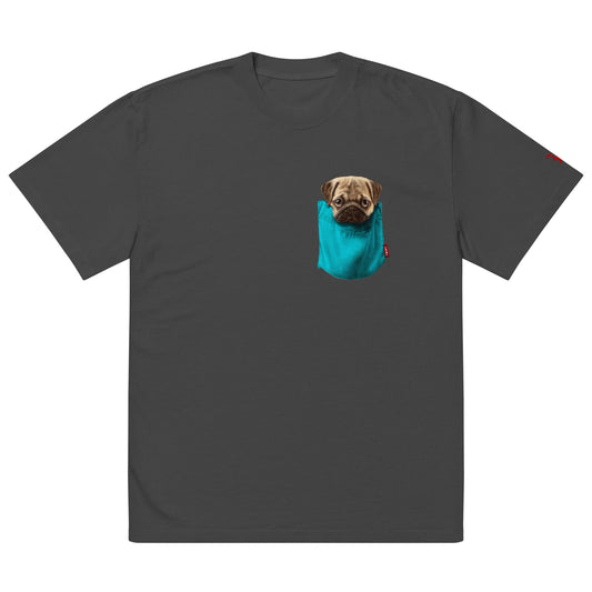 Pug Oversized faded t-shirt