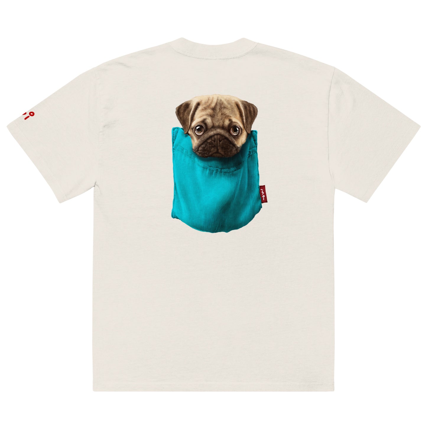 Pug Oversized faded t-shirt