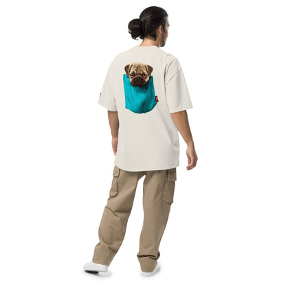 Pug Oversized faded t-shirt