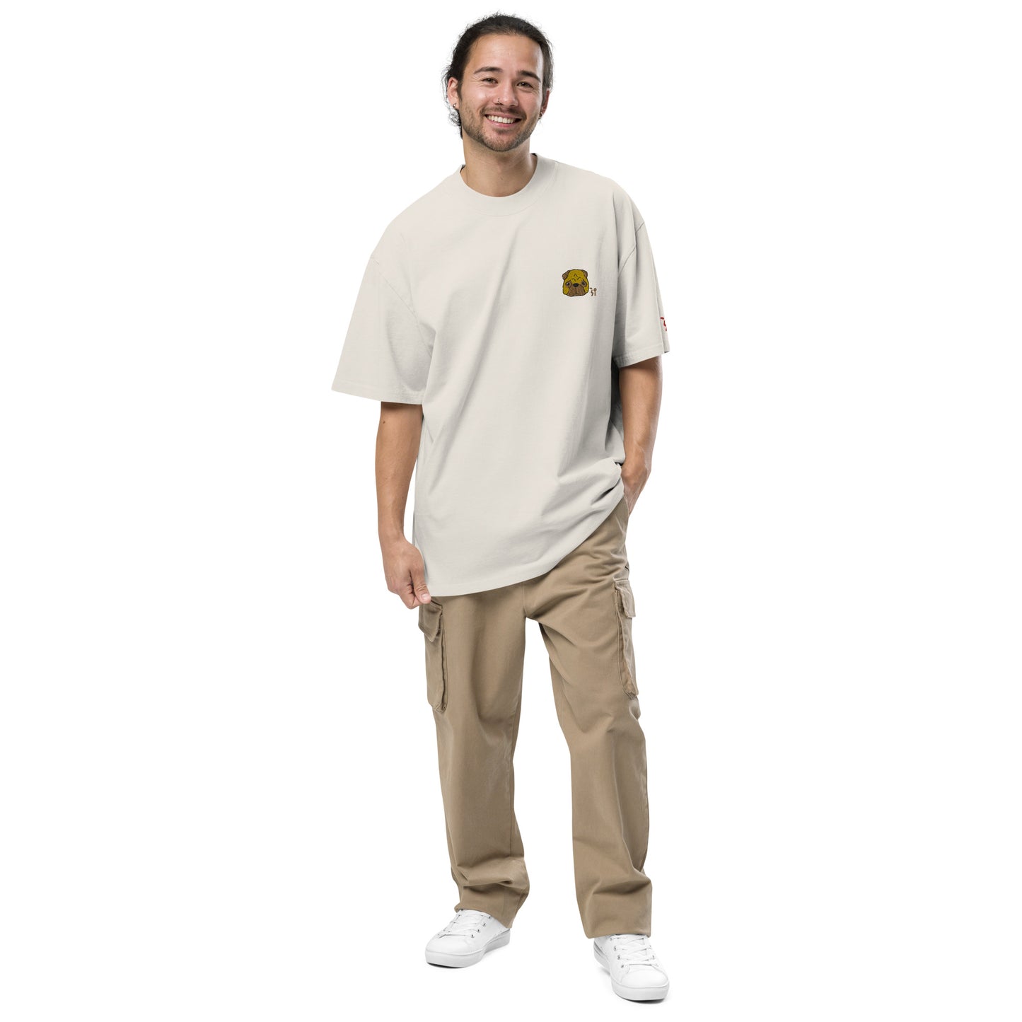 Pug Oversized faded t-shirt