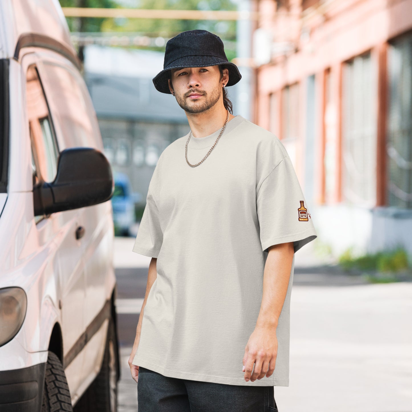 Whiskey Oversized faded t-shirt