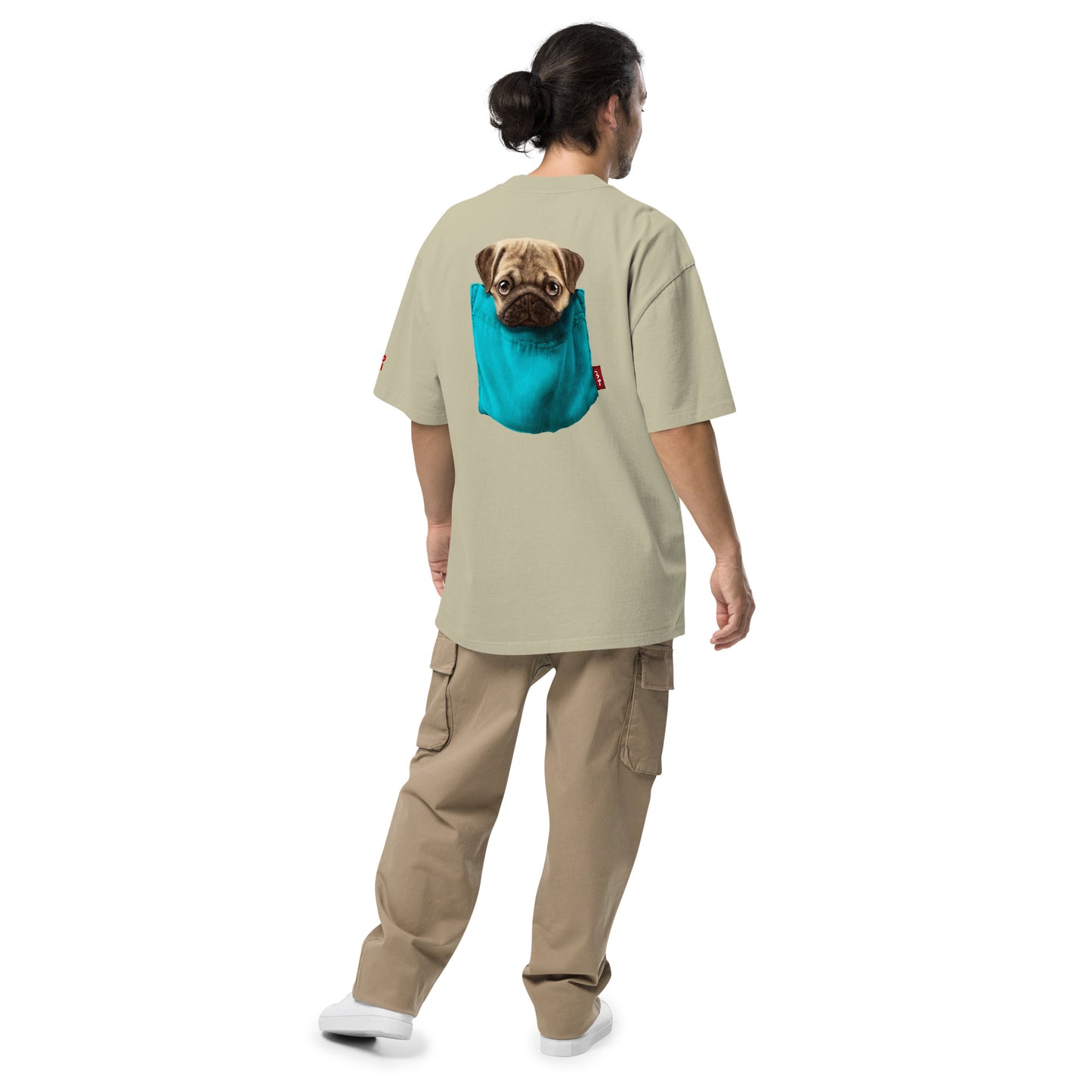 Pug Oversized faded t-shirt