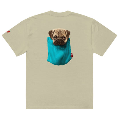 Pug Oversized faded t-shirt