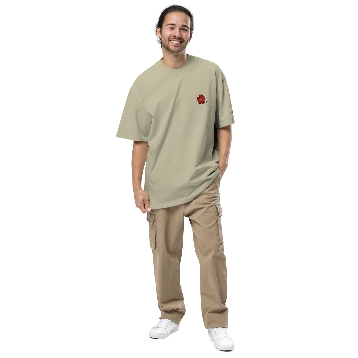 Chinese quince Oversized faded t-shirt