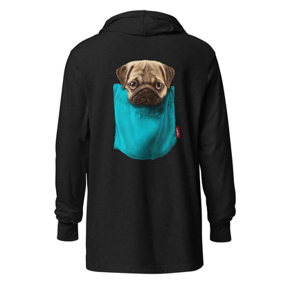 Pug Hooded long-sleeve tee