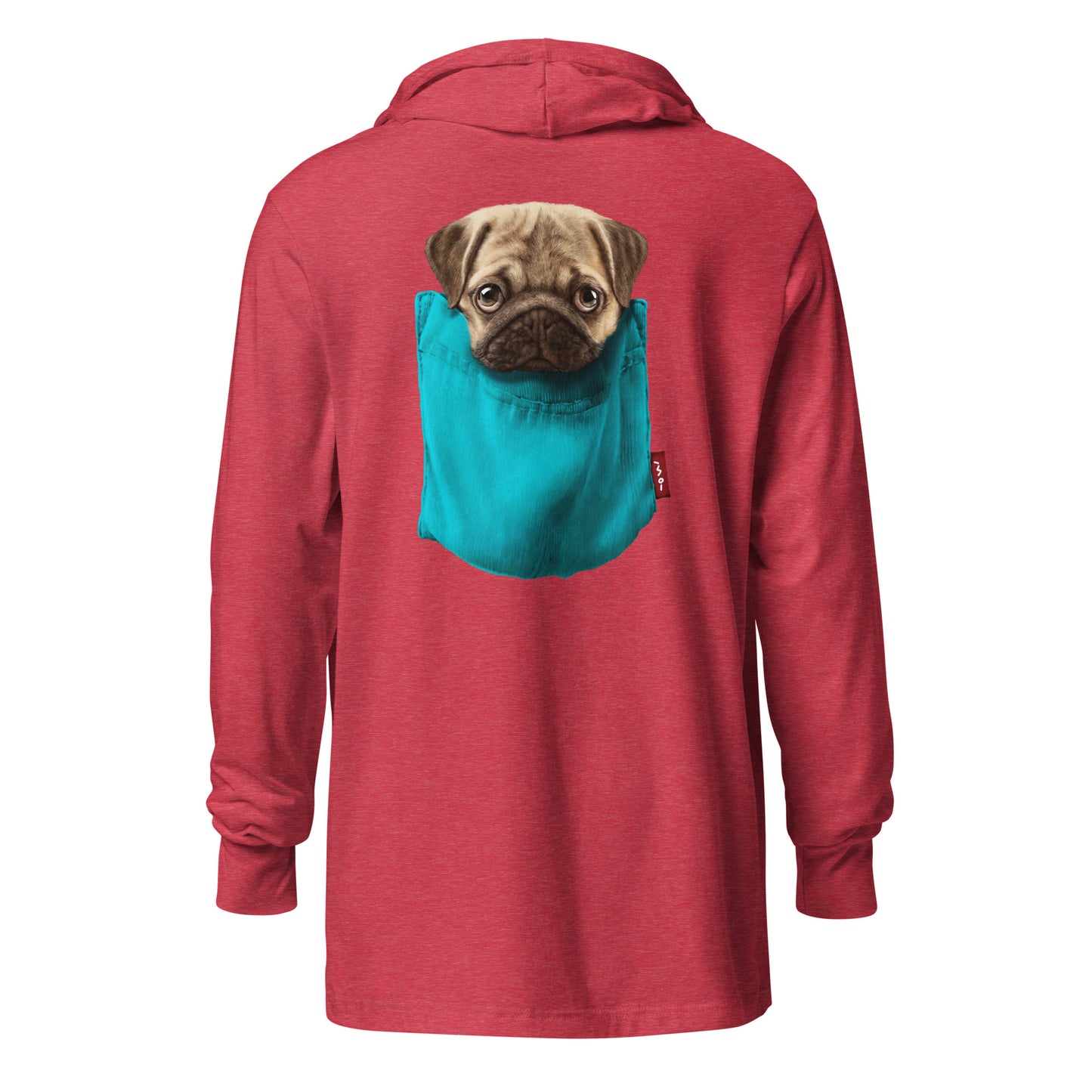 Pug Hooded long-sleeve tee