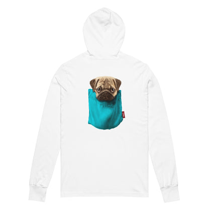 Pug Hooded long-sleeve tee