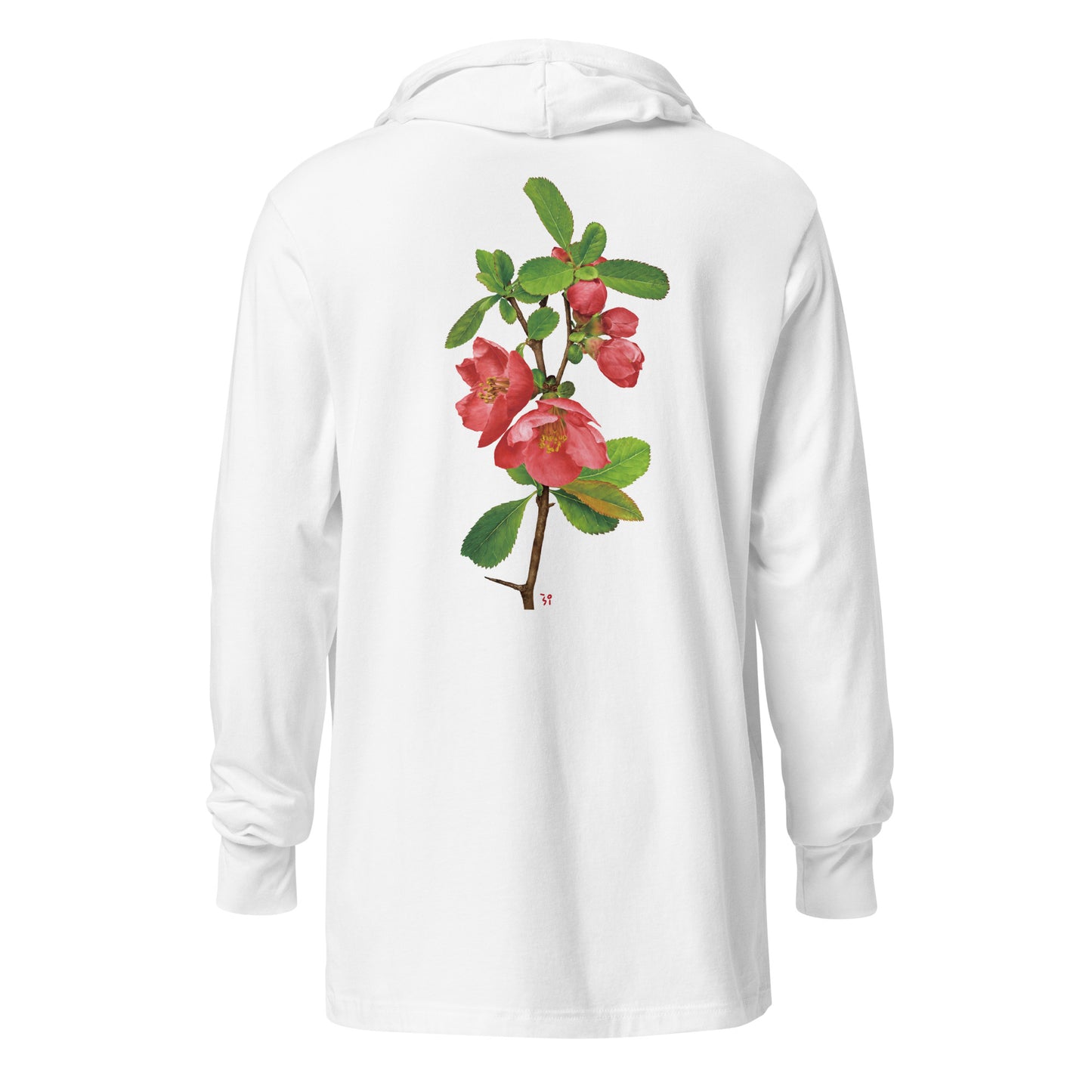 Chinese quince Hooded long-sleeve tee