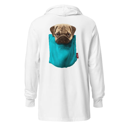 Pug Hooded long-sleeve tee