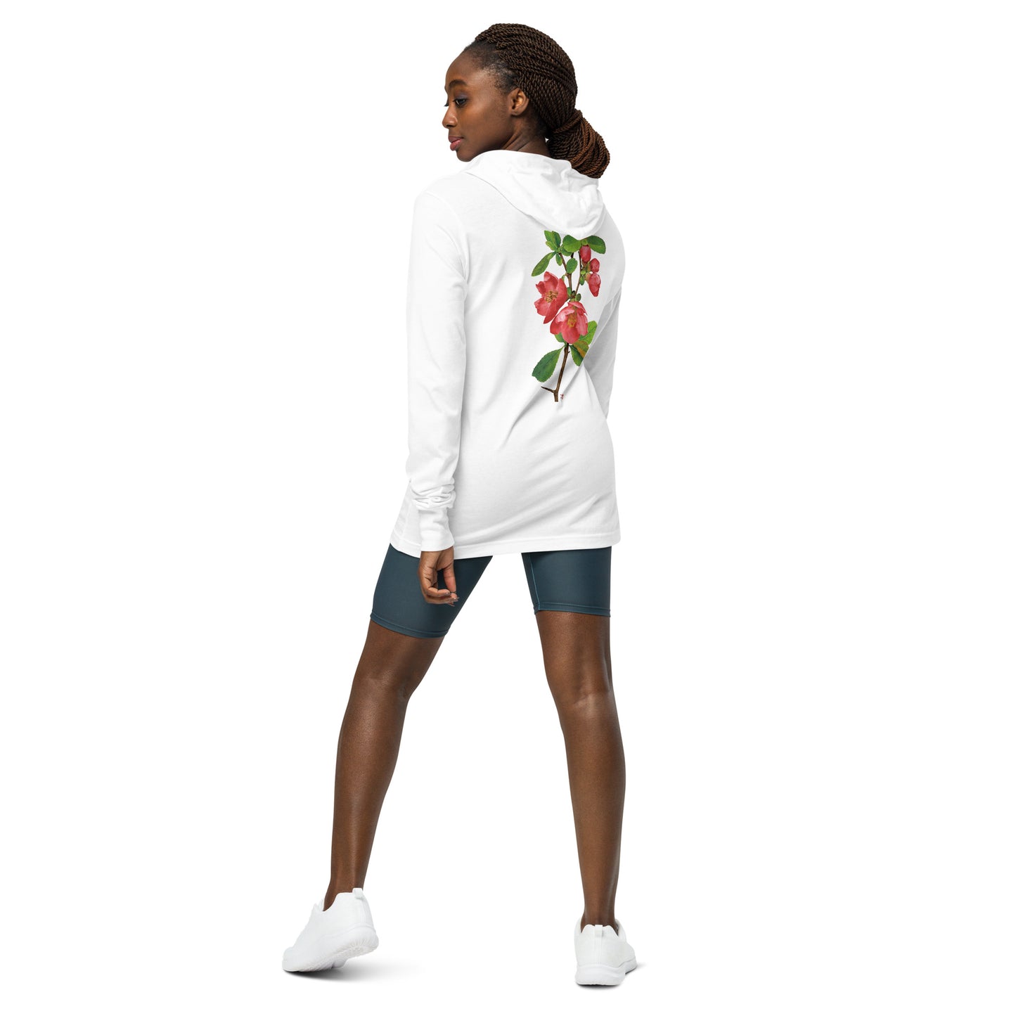 Chinese quince Hooded long-sleeve tee