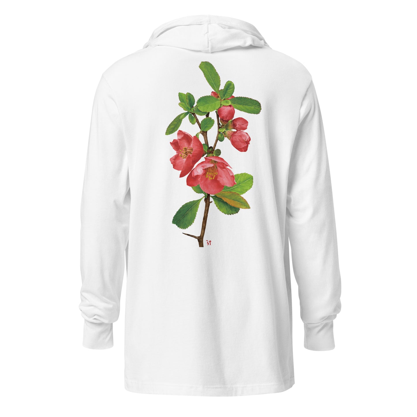 Chinese quince Hooded long-sleeve tee