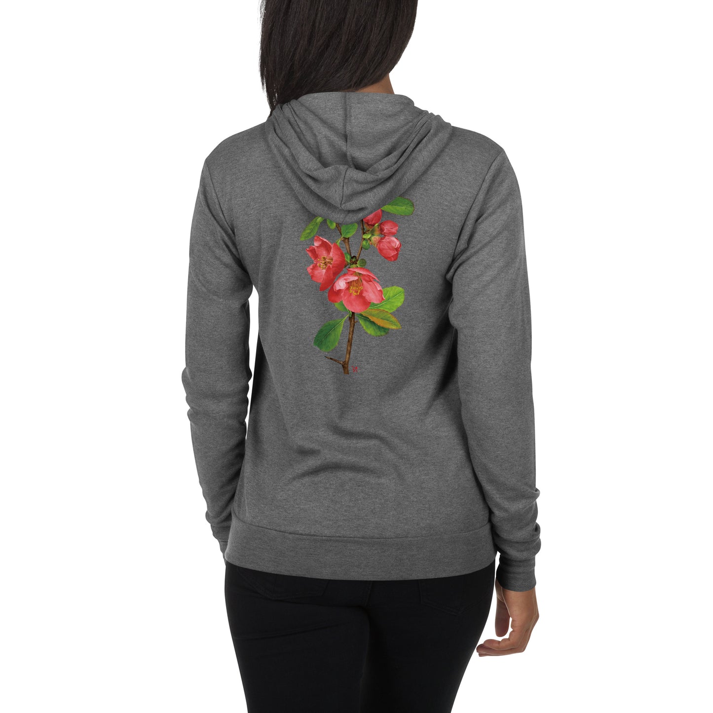 Chinese quince Unisex zip hoodie