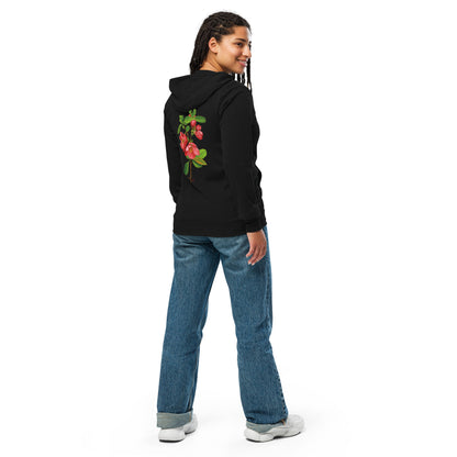 Chinese quince Unisex zip hoodie