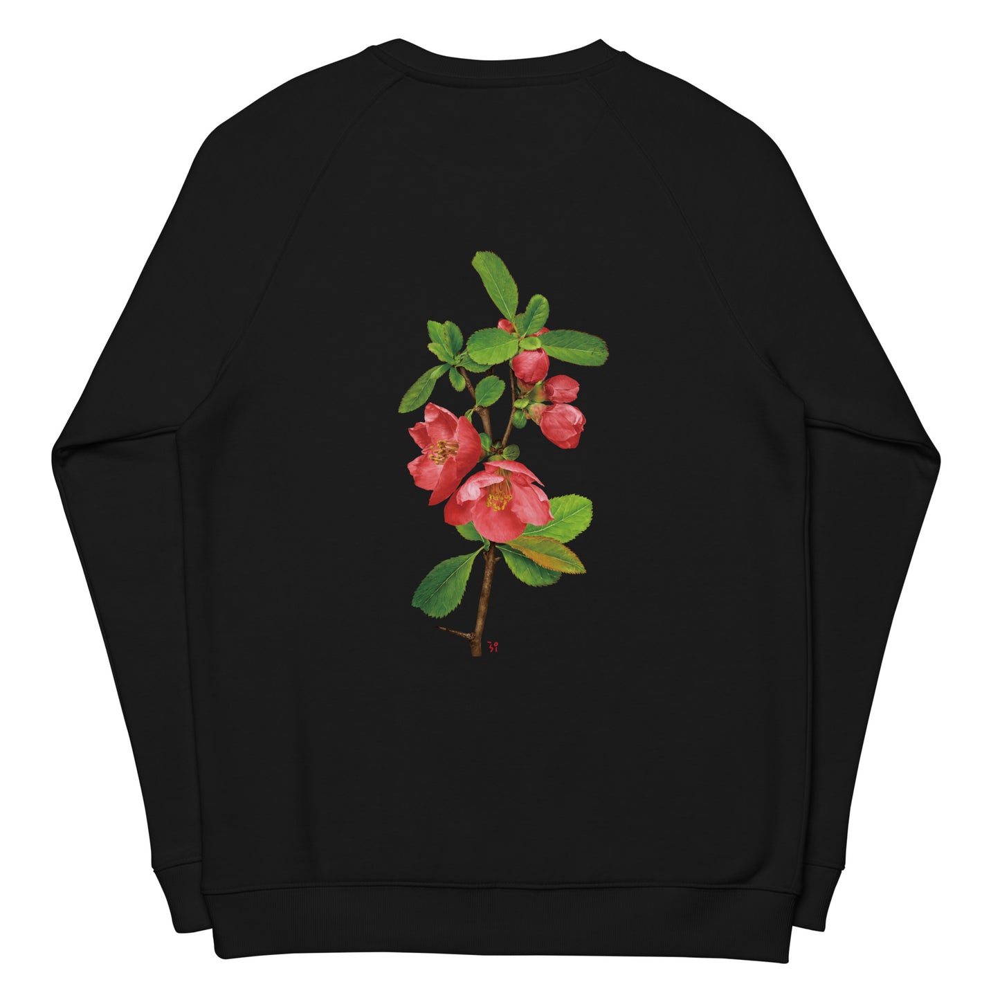 Chinese quince Unisex organic raglan sweatshirt