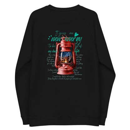 Camp lantern Unisex organic raglan sweatshirt