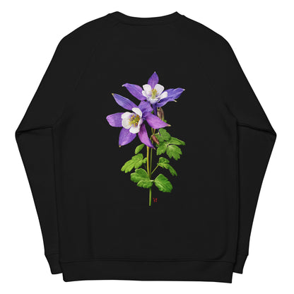 Columbine Unisex organic raglan sweatshirt