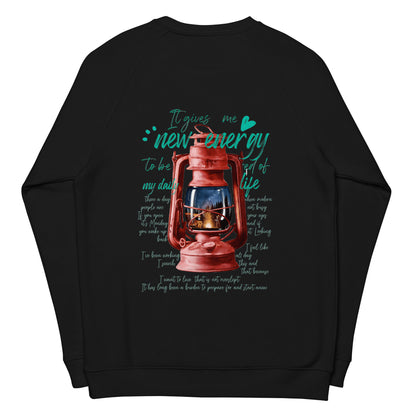 Camp lantern Unisex organic raglan sweatshirt