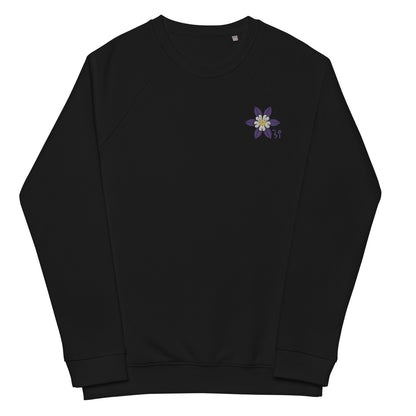 Columbine Unisex organic raglan sweatshirt