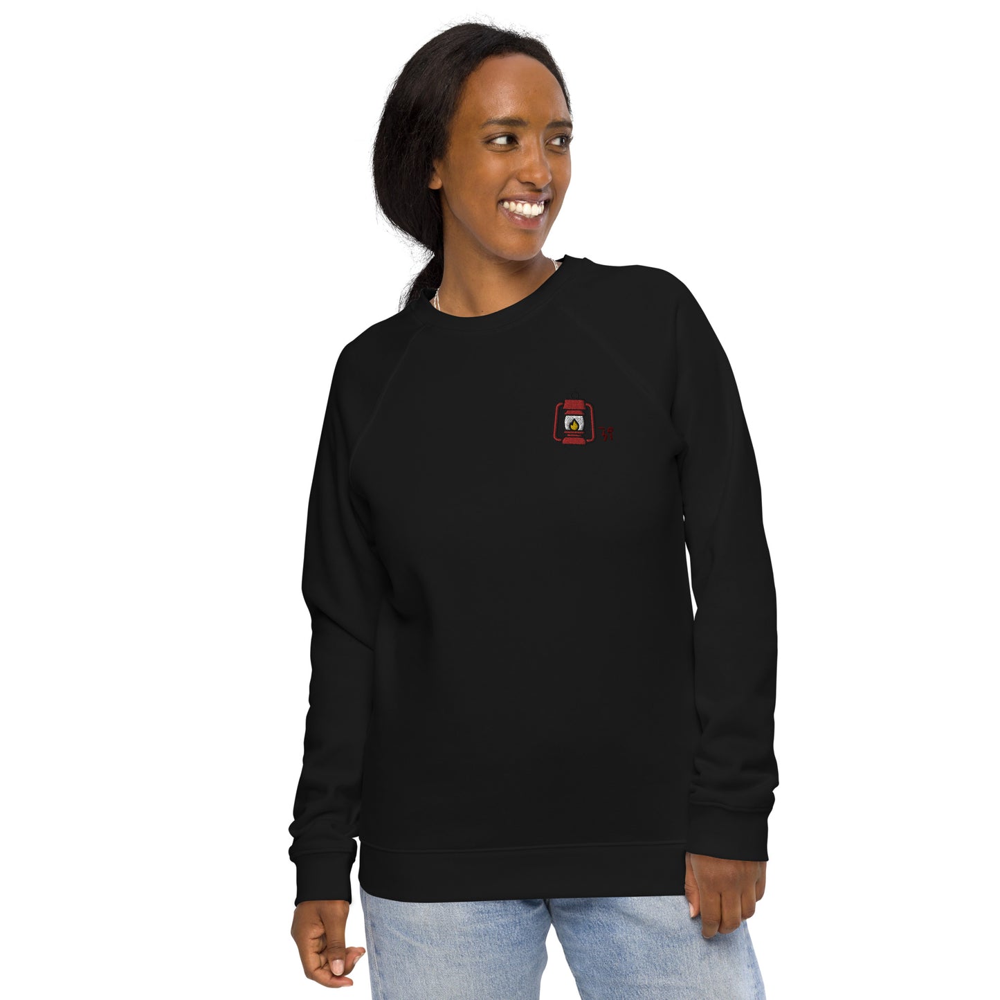 Camp lantern Unisex organic raglan sweatshirt