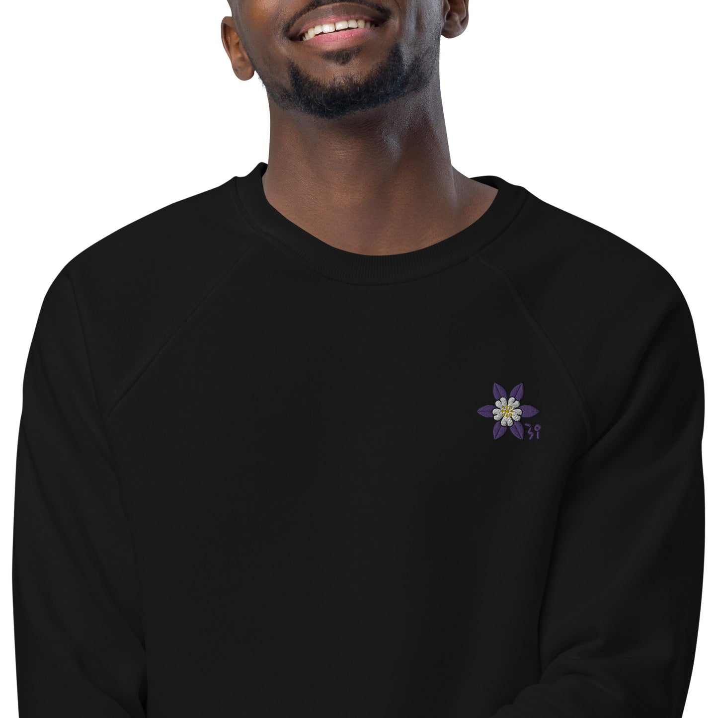 Columbine Unisex organic raglan sweatshirt