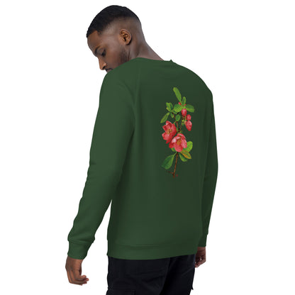 Chinese quince Unisex organic raglan sweatshirt