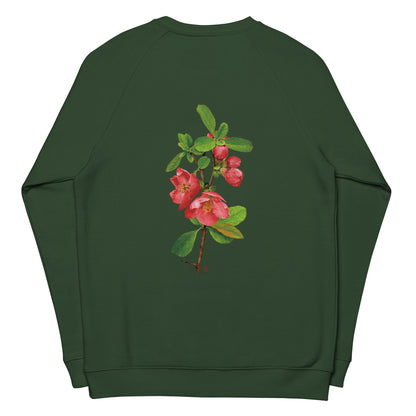 Chinese quince Unisex organic raglan sweatshirt